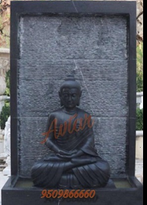 Fountain Buddha Black Marble Statue